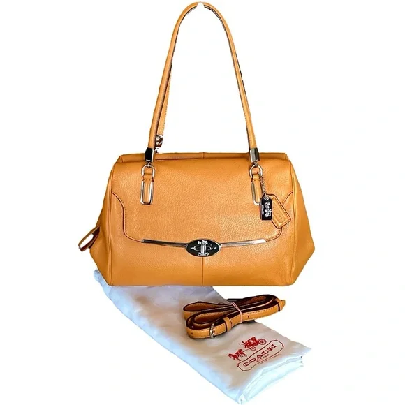 Coach Leather Madison Madeline 25166 Legacy Crossbody Satchel Bag in Saffron - Picture 3 of 16